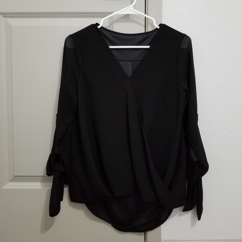 Black flowy long sleeve top